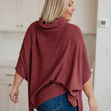 Forgive Me Cowl Neck Poncho - Evergreen Boutique