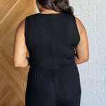 Hilary Wide Leg Jumpsuit in Black - Evergreen Boutique