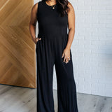 Hilary Wide Leg Jumpsuit in Black - Evergreen Boutique