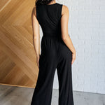 Hilary Wide Leg Jumpsuit in Black - Evergreen Boutique