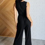 Hilary Wide Leg Jumpsuit in Black - Evergreen Boutique