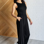 Hilary Wide Leg Jumpsuit in Black - Evergreen Boutique