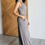 Hilary Wide Leg Jumpsuit in Grey - Evergreen Boutique