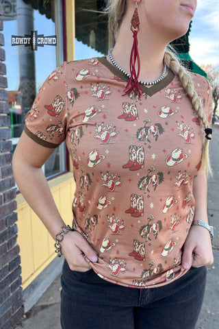 Cowboy Ringer Tee - Evergreen Boutique