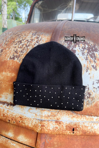 BLACK- Shine Bright Beanie - Evergreen Boutique
