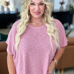 Let Light be Light Drop Shoulder Oversized Tee in Light Rose - Evergreen Boutique