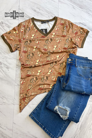 Cowboy Ringer Tee - Evergreen Boutique