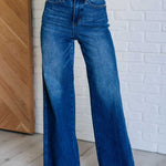 Judy Blue Eliza High Rise Control Top Retro Wide Leg Jeans - Evergreen Boutique