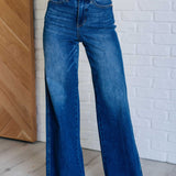 Judy Blue Eliza High Rise Control Top Retro Wide Leg Jeans - Evergreen Boutique