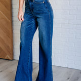 Judy Blue Eliza High Rise Control Top Retro Wide Leg Jeans - Evergreen Boutique