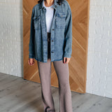 Just In Case Mineral Wash Shacket - Evergreen Boutique