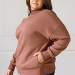 Make No Mistake Mock Neck Pullover in Cocoa - Evergreen Boutique