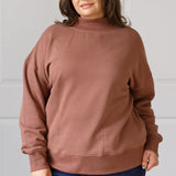 Make No Mistake Mock Neck Pullover in Cocoa - Evergreen Boutique