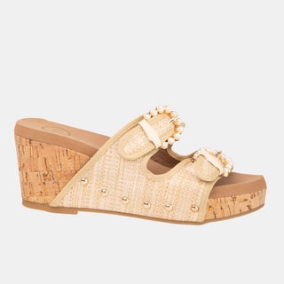 Modapasso Brianna Cork Design Wedge Sandal