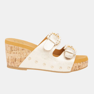 Modapasso Brianna Cork Design Wedge Sandal