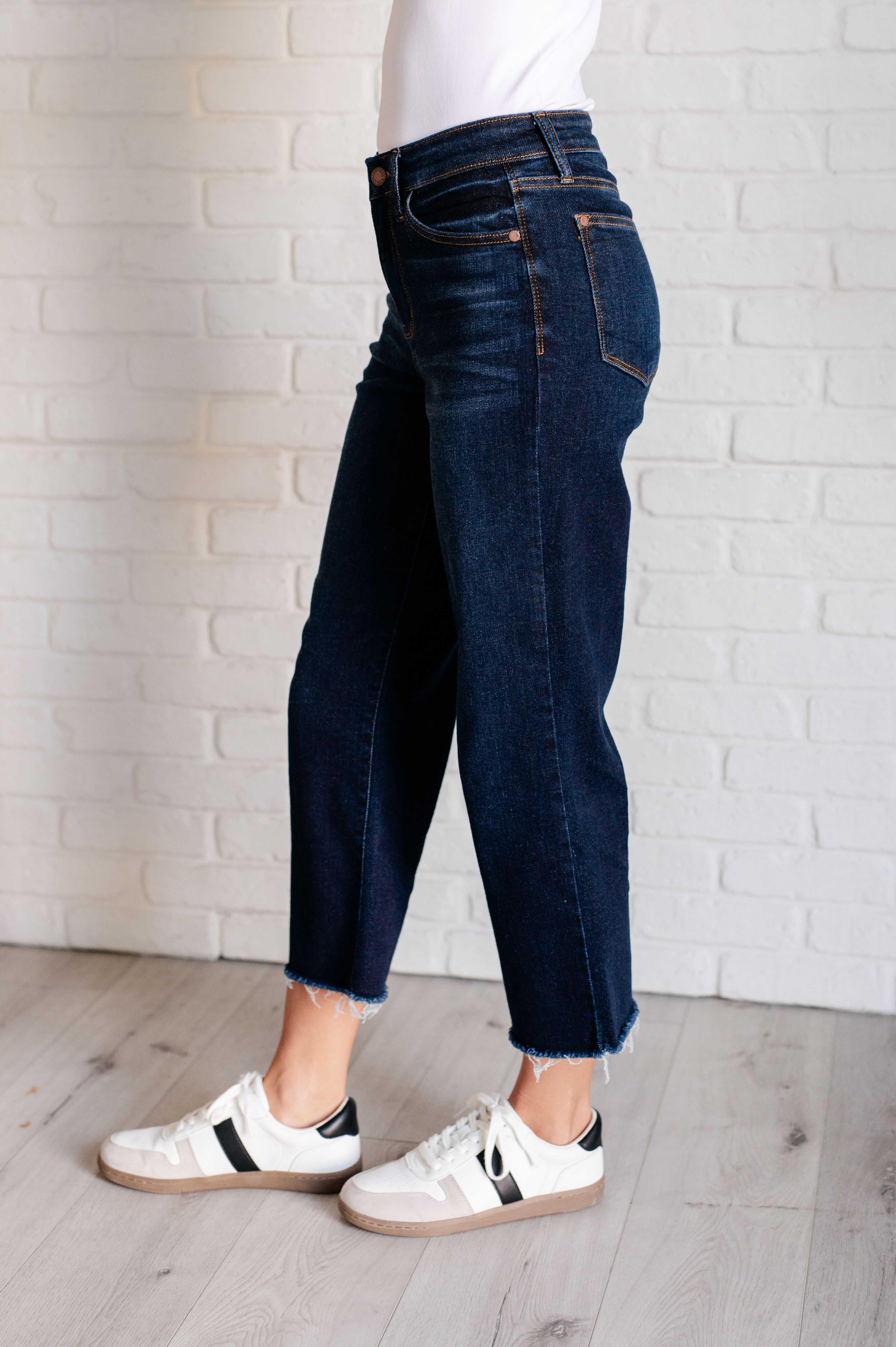 Madeline High Rise Cropped Wide Leg Jeans - Evergreen Boutique