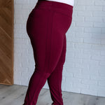 Magic Skinny 28" Pants in Wine - Evergreen Boutique