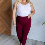 Magic Skinny 28" Pants in Wine - Evergreen Boutique