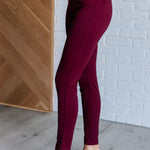 Magic Skinny 28" Pants in Wine - Evergreen Boutique