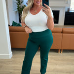 Dear Scarlett Magic Straight Pants in Hunter Green - Evergreen Boutique