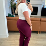 Magic Straight Pants in Wine - Evergreen Boutique