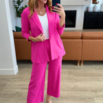 Magic Wide Leg Crop Pants in Hot Pink - Evergreen Boutique