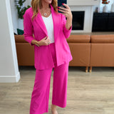 Magic Wide Leg Crop Pants in Hot Pink - Evergreen Boutique