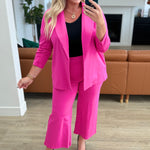 Magic Wide Leg Crop Pants in Hot Pink - Evergreen Boutique