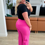 Magic Wide Leg Crop Pants in Hot Pink - Evergreen Boutique