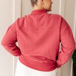 Make No Mistake Mock Neck Pullover in Cranberry - Evergreen Boutique