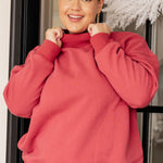 Make No Mistake Mock Neck Pullover in Cranberry - Evergreen Boutique