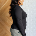 Never Imitated Long Sleeve Top in Black - Evergreen Boutique