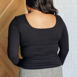 Never Imitated Long Sleeve Top in Black - Evergreen Boutique