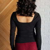 Never Imitated Long Sleeve Top in Black - Evergreen Boutique