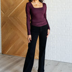 Never Imitated Long Sleeve Top in Cassis - Evergreen Boutique