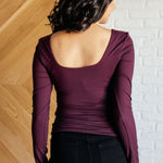 Never Imitated Long Sleeve Top in Cassis - Evergreen Boutique