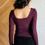 Never Imitated Long Sleeve Top in Cassis - Evergreen Boutique