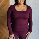 Never Imitated Long Sleeve Top in Cassis - Evergreen Boutique