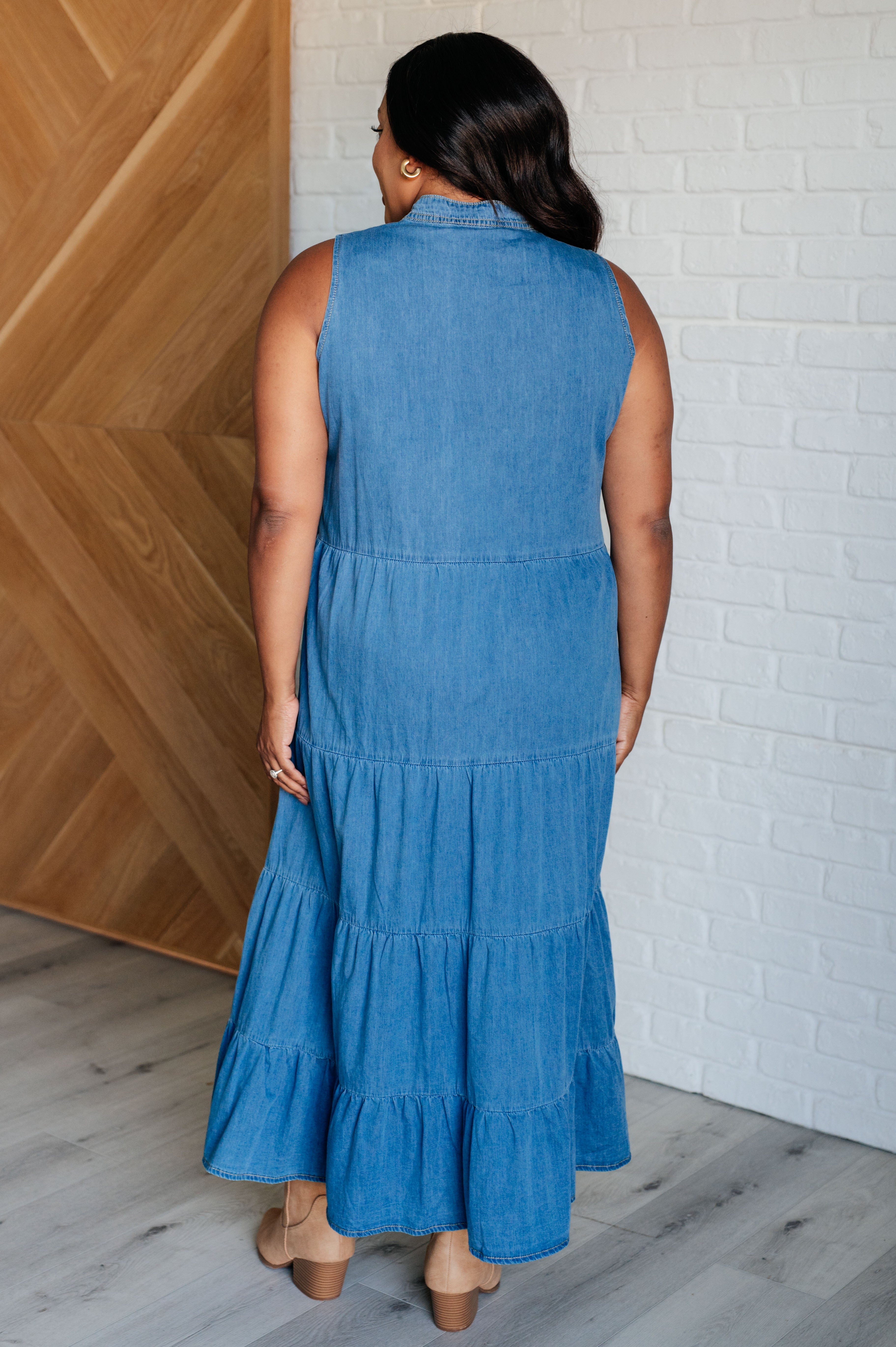 Perfect Choice Denim Maxi Dress - Evergreen Boutique