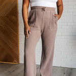 Set Process Mineral Wash Waffle Knit Pants in Brown - Evergreen Boutique