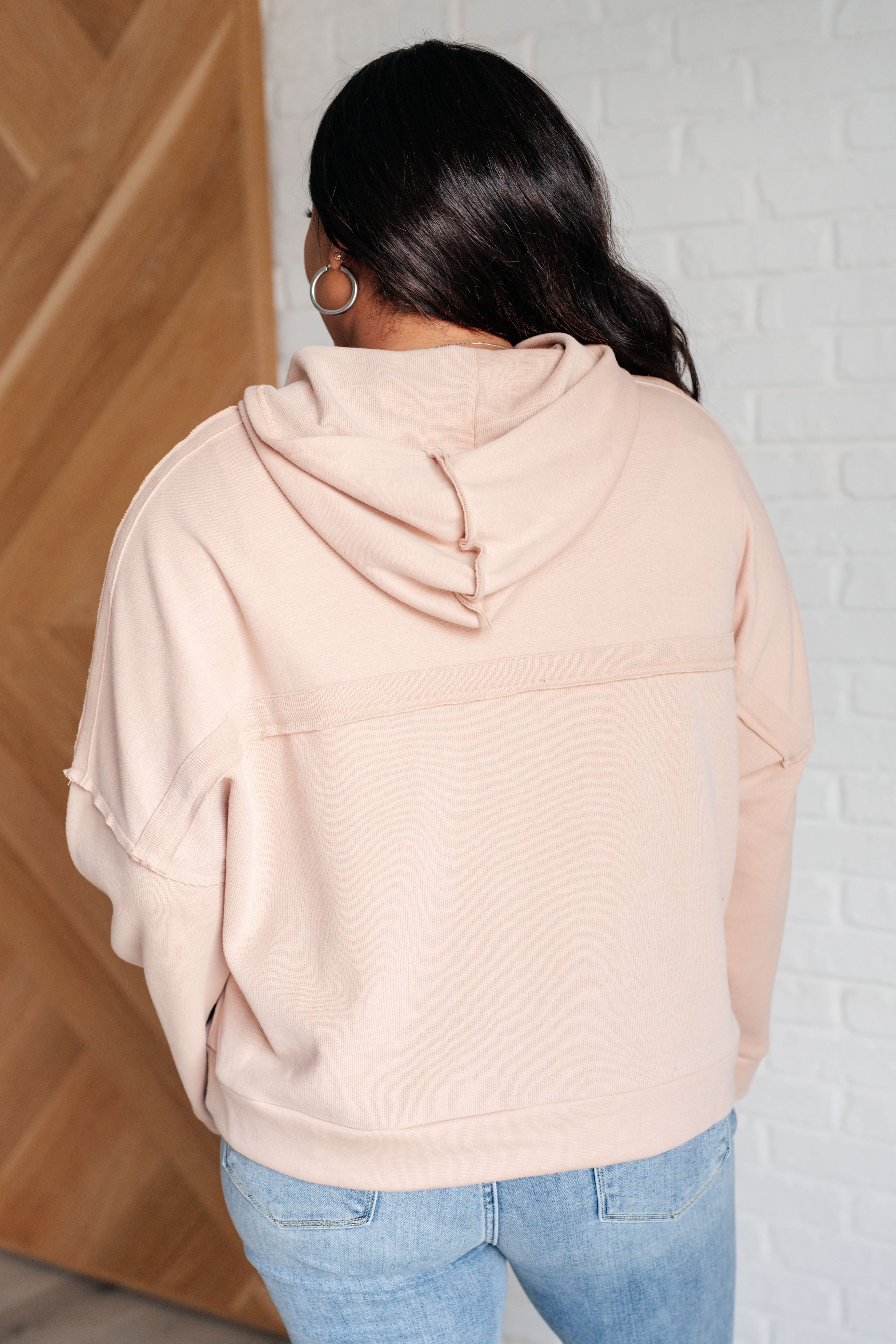 Throwback Heartthrob Hoodie in Beige - Evergreen Boutique