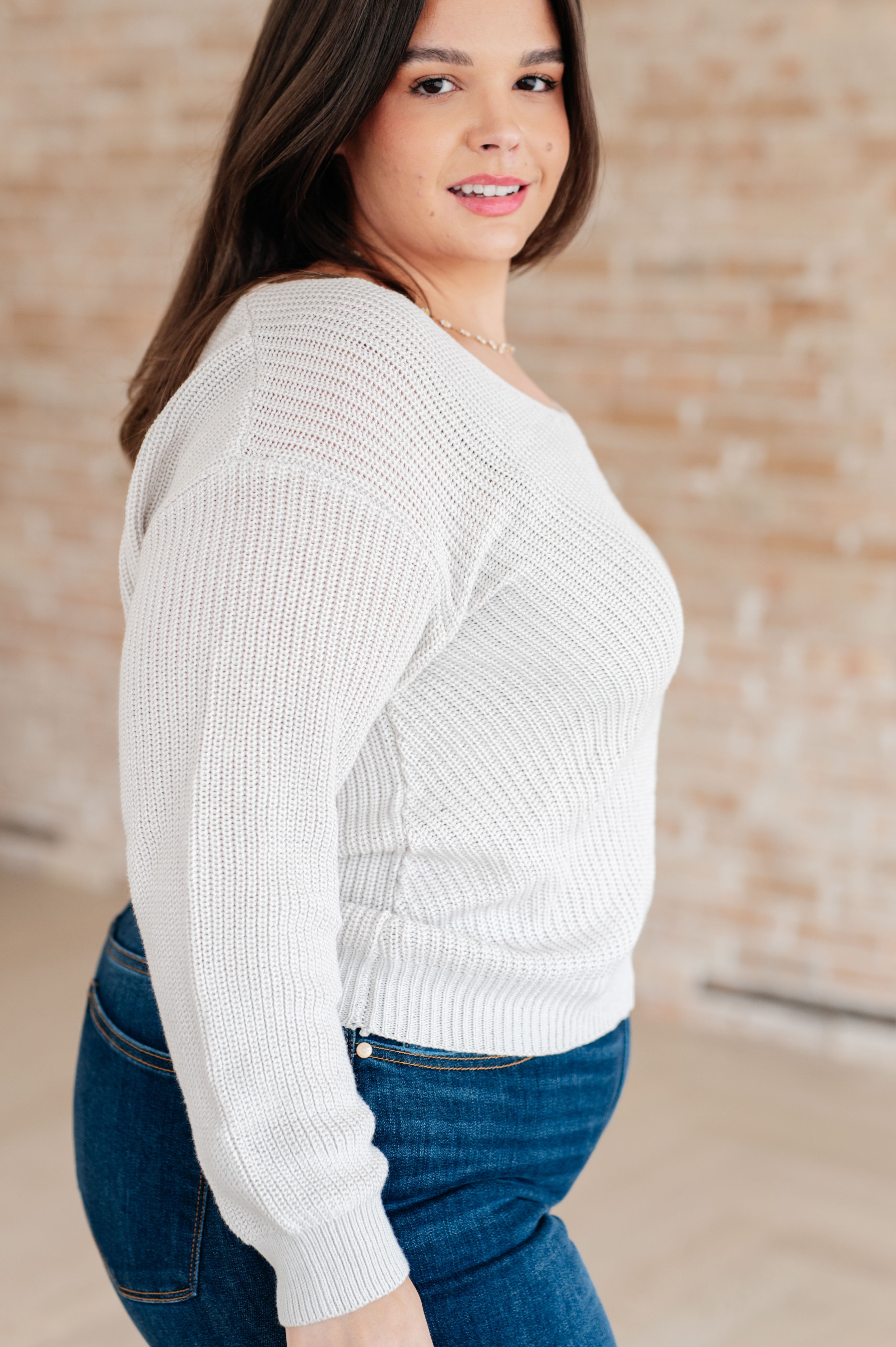 Told You So Ribbed Knit V Neck Sweater - Evergreen Boutique