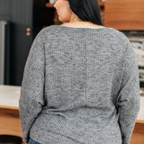 Warm Thoughts Ribbed Top in Charcoal - Evergreen Boutique