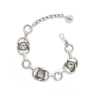 Handmade Pewter Double Loop Crystal Bracelet