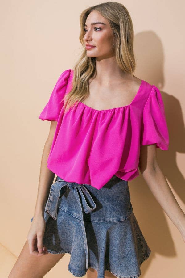 Samantha Pink Crop Top - Evergreen Boutique