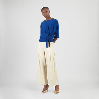 Molly Side Tie Draped Wrinkle Free Top - Evergreen Boutique