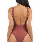 PLEATED CROSS GATHERING LOW V ONE PIECE-Evergreen Boutique