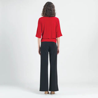 Molly Side Tie Draped Wrinkle Free Top - Evergreen Boutique