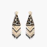 Leopard Bead Fringe Earrings - Evergreen Boutique