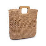 Rosario Straw Top Handle Tote - Evergreen Boutique